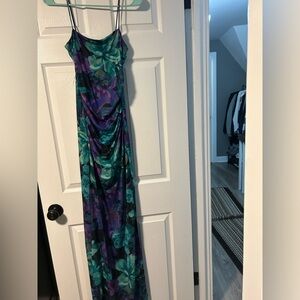 Windsor Green and Purple Cowl Neck Gown